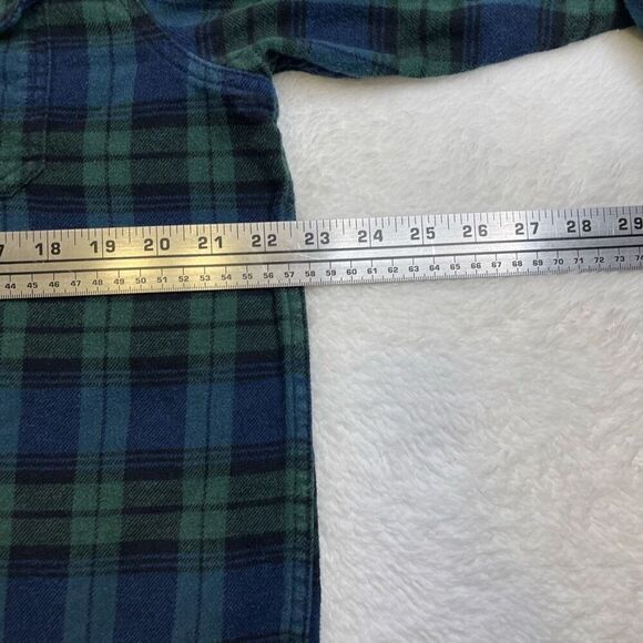 Woolrich Shirt Mens XL Button Plaid Flannel Long Sleeve Blue Green Cotton Extra - Picture 9 of 12